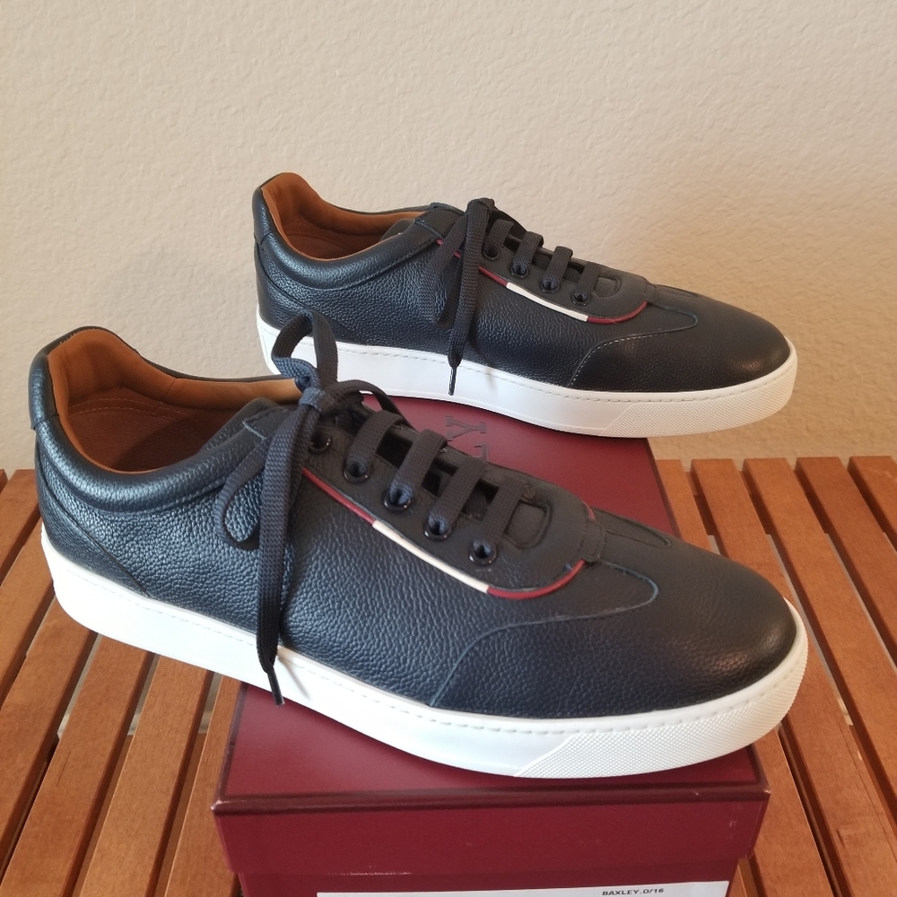 Men's Bally Baxley Blue Calf Sneaker